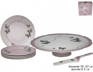 Набор для торта из 8предметов Lenardi Butterfly розовый 133-093