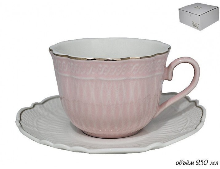 Чайная пара 250мл Lenardi розовый 133-185