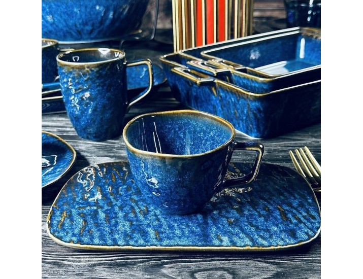 Чашка 240 мл с блюдцем Lenardi AQUAMARINE 133-293