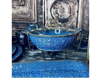 Сервировочный мармит с крышкой 30,5х9см 2,3л Lenardi AQUAMARINE 133-311