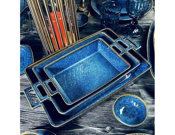 Прямоугольное блюдо для запекания 31х19х6,5см Lenardi AQUAMARINE 133-313