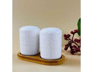 Набор солонок 2шт на подставке Lenardi Bamboo 140-124