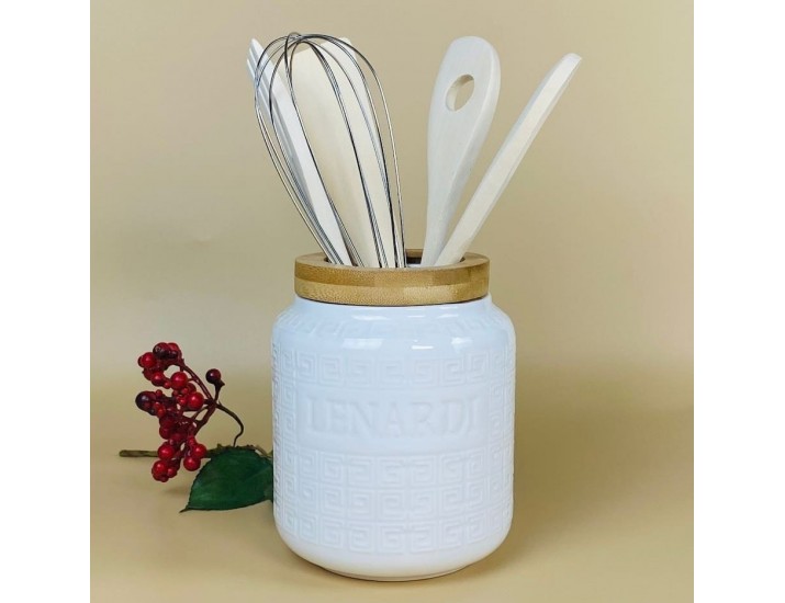 Набор кухонных принадлежностей 5предметов на подставке Lenardi Bamboo 140-125