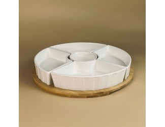 Менажница 29см BAMBOO на подставке Lenardi Bamboo 142-159