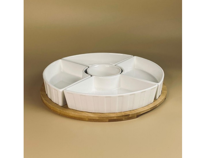 Менажница 29см BAMBOO на подставке Lenardi Bamboo 142-159