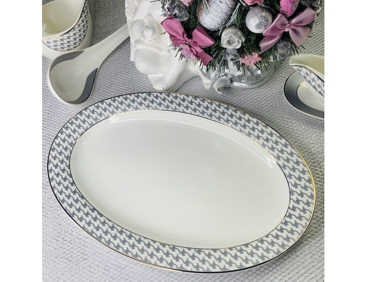 Овальное блюдо 35,5см Lenardi EARL GREY 145-406
