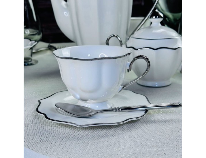 Чайный набор 12предметов 250мл MAGNOLIA SILVER Lenardi 205-589