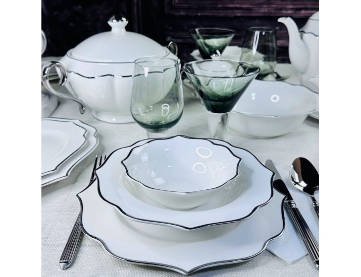 Обеденный сервиз 45предметов MAGNOLIA SILVER Lenardi 205-602