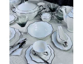 Обеденный сервиз 30предметов MAGNOLIA SILVER Lenardi 205-603