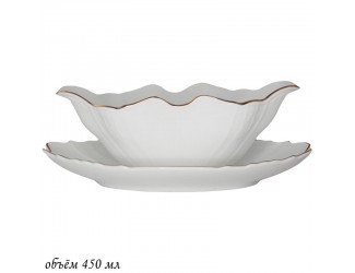 Соусник с блюдцем 24,5 см Lenardi Maria gold 226-034