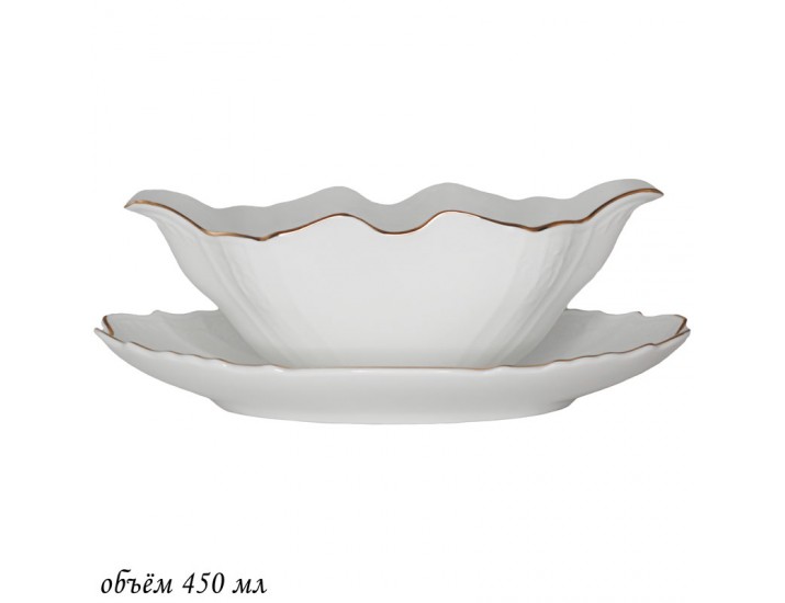 Соусник с блюдцем 24,5 см Lenardi Maria gold 226-034