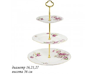 Этажерка трехъярусная 36см Lenardi Maria Rose 226-093