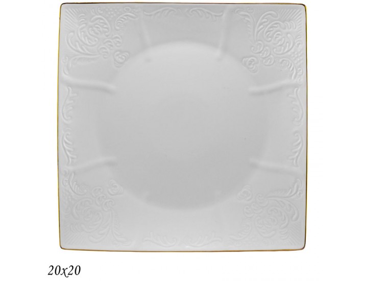 Тарелка квадратная 20см Lenardi Maria gold 226-125