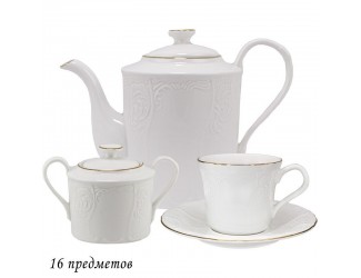 Чайный сервиз на 6 персон 17 предметов Lenardi Maria gold 226-136