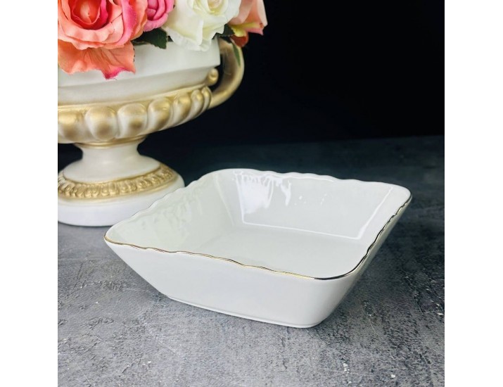 Квадратный салатник 16,5см Lenardi Maria gold 226-194