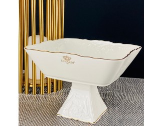 Квадратная конфетница 16,5см на ножке Lenardi Maria gold 226-196