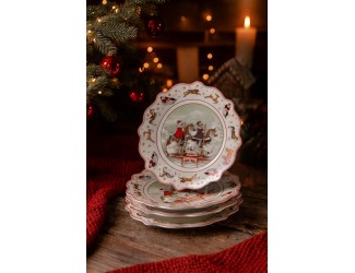 Набор из 6 тарелок 26,5см Lenardi Новогодний 305-170 Набор из 6 тарелок 26,5см Lenardi Новогодний 305-170