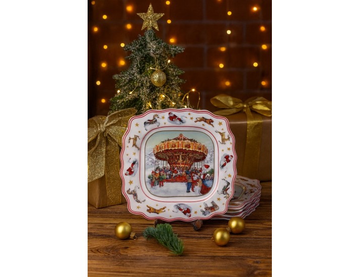 Набор из 6 тарелок 20,5см Lenardi Новогодний 305-178