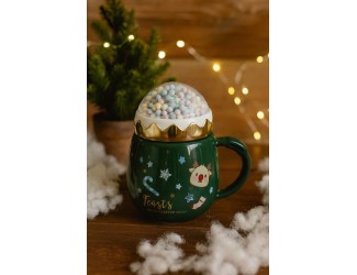 Кружка с крышкой 470мл Lenardi Новогодний 315-003 Кружка с крышкой 470мл Lenardi Новогодний 315-003