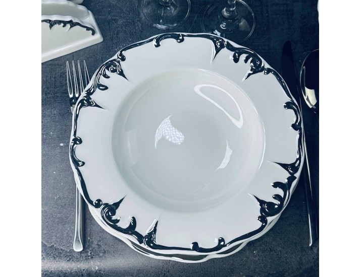 Набор из 6 глубоких тарелок 22см Lenardi ARGENTO 666-385