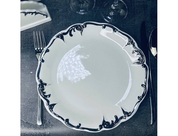 Набор из 6 тарелок 24см Lenardi ARGENTO 666-389