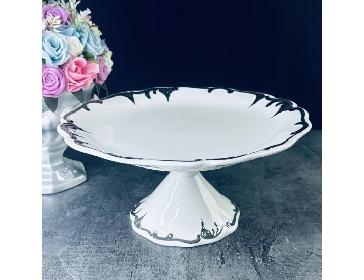 Блюдо 28см на ножке Lenardi ARGENTO 666-390