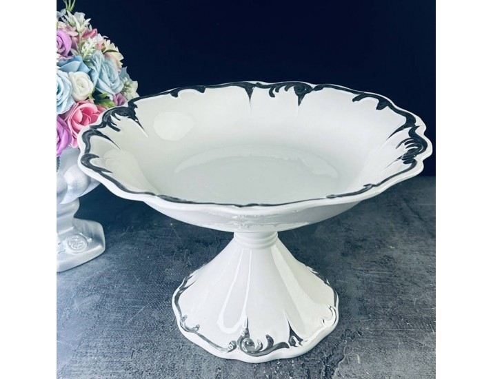 Фруктовница 27см на ножке Lenardi ARGENTO 666-392