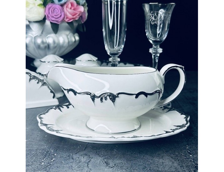 Соусник 20см с блюдцем Lenardi ARGENTO 666-407