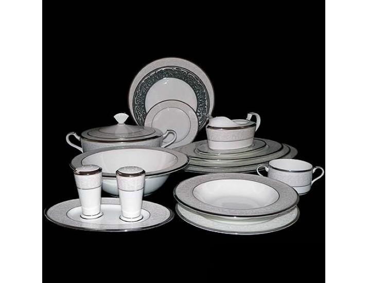 Обеденный сервиз на 6 персон 37 предметов Noritake Серебряный замок (Silver Palace)