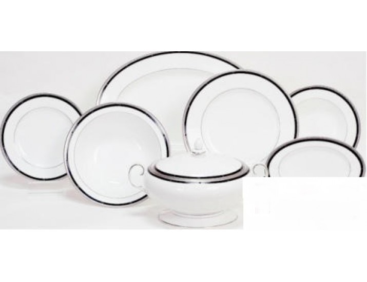 Обеденный сервиз на 12 персон 71 предмет Noritake Патрина (Patrina) platinum Обеденный сервиз на 12 персон 71 предмет Noritake Патрина (Patrina) platinum