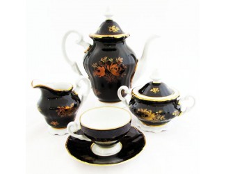 Кофейный сервиз на на 6 персон 15 предметов Weimar Porcellan декор 0884 Кобальт
