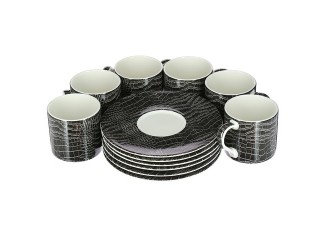 Набор чайных пар на 6 персон 12 предметов 210мл Royal Fine China "Саби черный"