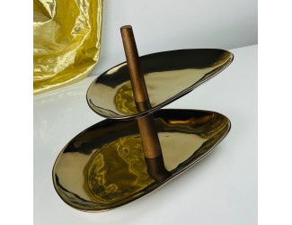 Двухъярусная этажерка 29,5/24см Lenardi Винтаж 232-019