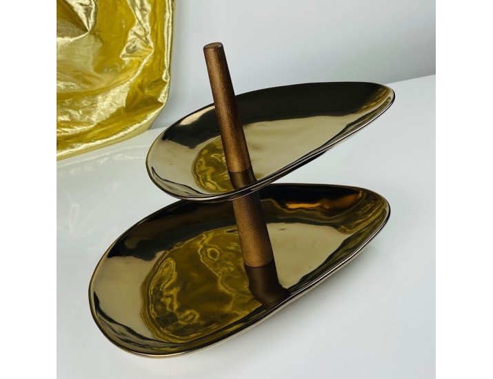 Двухъярусная этажерка 29,5/24см Lenardi Винтаж 232-019