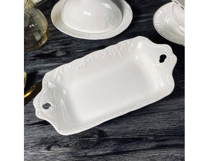 Прямоугольное глубокое блюдо 28см Lenardi Аврора 305-035