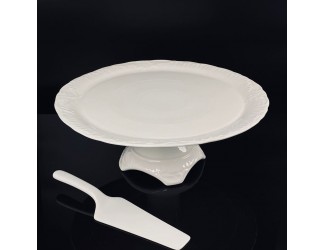 Тортовница 33х12см на ножке с лопаткой Lenardi Аврора 305-045