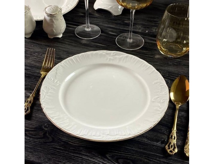 Набор из 6 тарелок 27см Lenardi Аврора золото 305-057