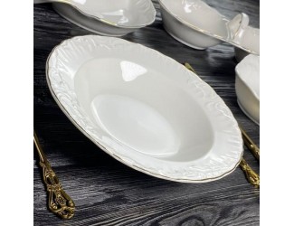 Набор из 6 глубоких тарелок 23см Lenardi Аврора золото 305-060