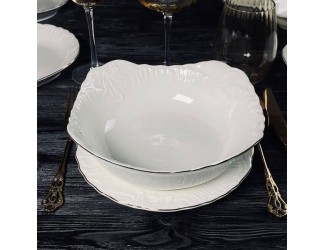 Квадртный салатник 20,5см Lenardi Аврора золото 305-071