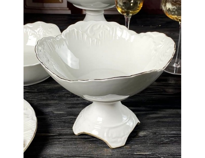 Фруктовница 25,5см на ножке Lenardi Аврора золото 305-074