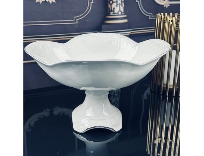 Фруктовница овальная 33см на ножке Lenardi Аврора золото 305-076