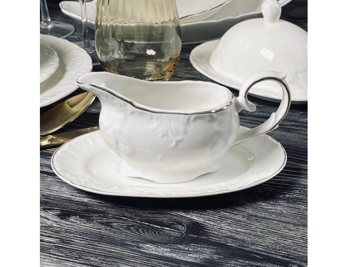 Соусник с блюдцем Lenardi Аврора золото 305-078