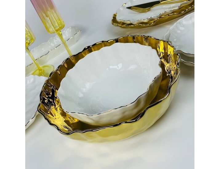 Набор из 2 салатников 23/30,5см Lenardi Ванесса золото 305-279