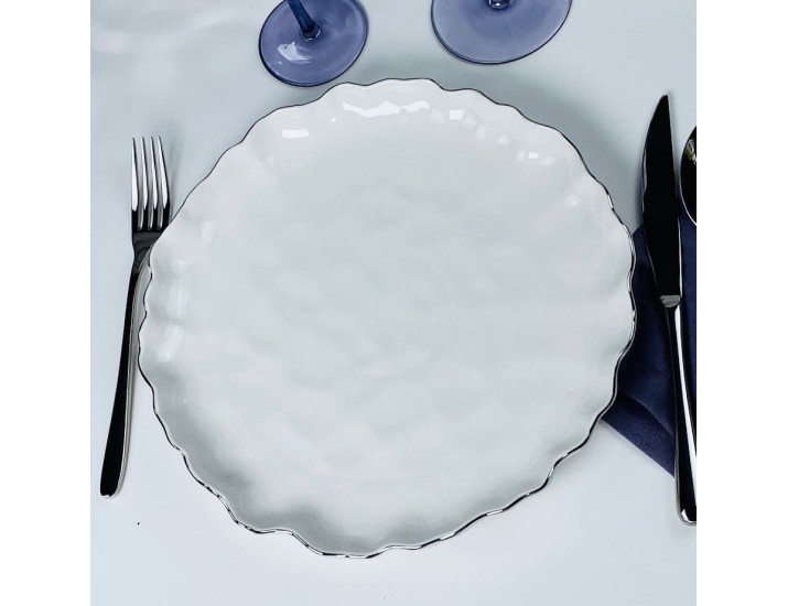 Набор из 6 тарелок 21,5см Lenardi Ванесса серебро 305-292