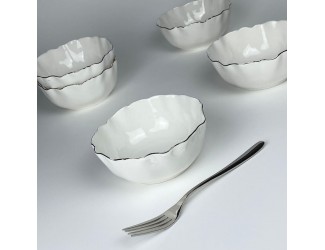 Набор из 6 салатников 15х6,5см Lenardi Ванесса серебро 305-295