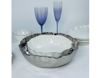 Набор из 2 салатников 23/30,5см Lenardi Ванесса серебро 305-296