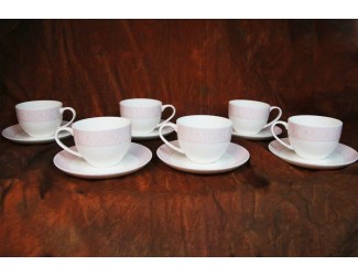 Набор чайных пар Дионис-Джеральдин 250мл на 6 персон 12 предметов розовый 71258А