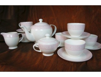 Чайный сервиз Дионис-Джеральдин на 6 персон 15 предметов розовый 71558А