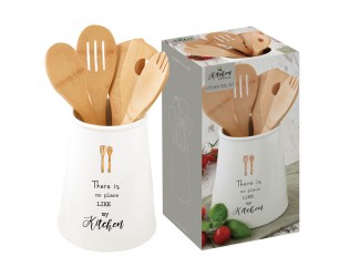 Банка-подставка с кухонными инструментами (5 предметов) Kitchen Elements Easy Life (R2S)