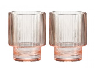 Набор бокалов для воды 2шт 320мл Pozzi Milano 1876 Modern Classic розовый